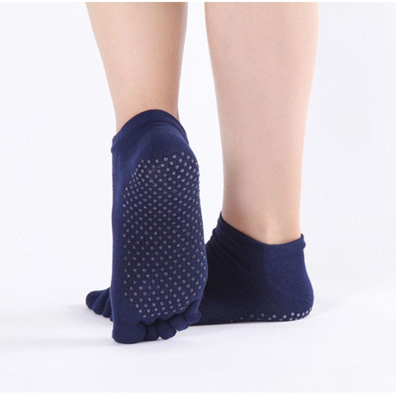 【Happytree】 Yoga Socks Women's Non-Slip Fingerless Five Finger Socks Dance  Fitness Socks Fashion Belt Straps Professional Open Instep Socks