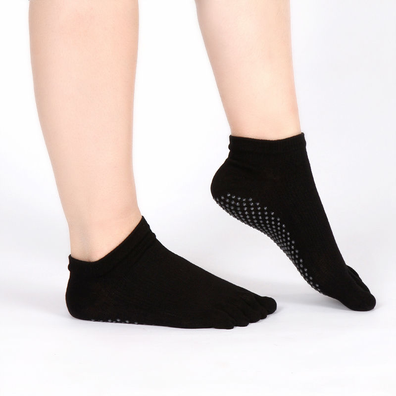 DealFry Five Finger Yoga Socks for Women/Men, Cotton Non-Slip Barre Socks  with Grips/Straps Fitness Sock Shoes for Yoga, Barre, Pilates, Ballet