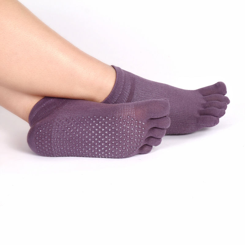 Yoga Socks Non Slip Pilates Massage 5 Toe Socks with Grip Exercise Gym 6  Colours